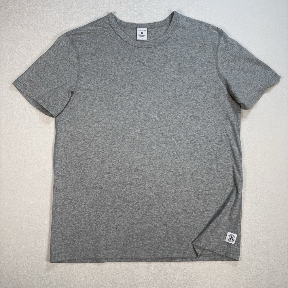Reigning Champ Lightweight T-Shirt Men's L Heathered Gray Crewneck Logo